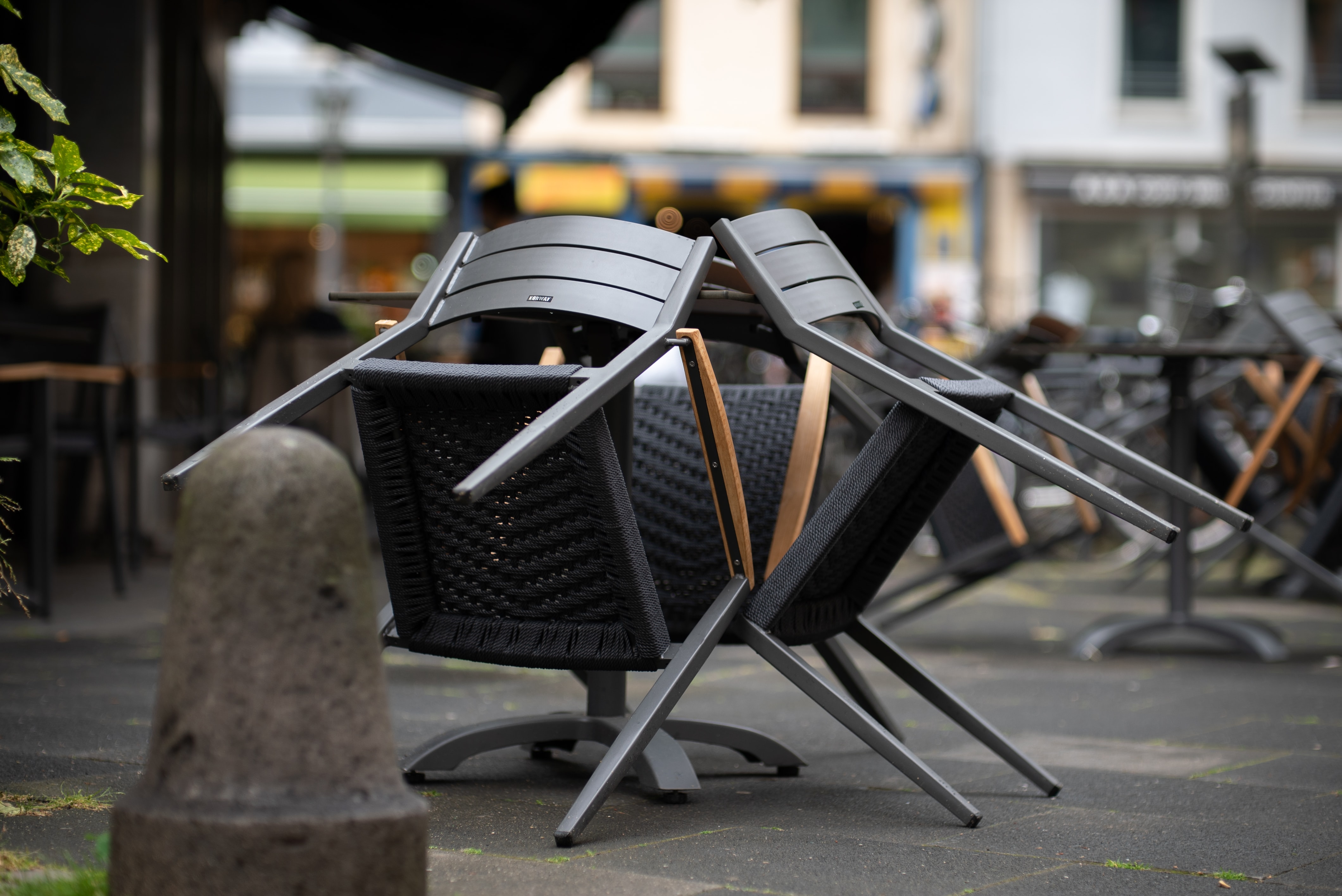 Chairs At Closed Down Restaurant