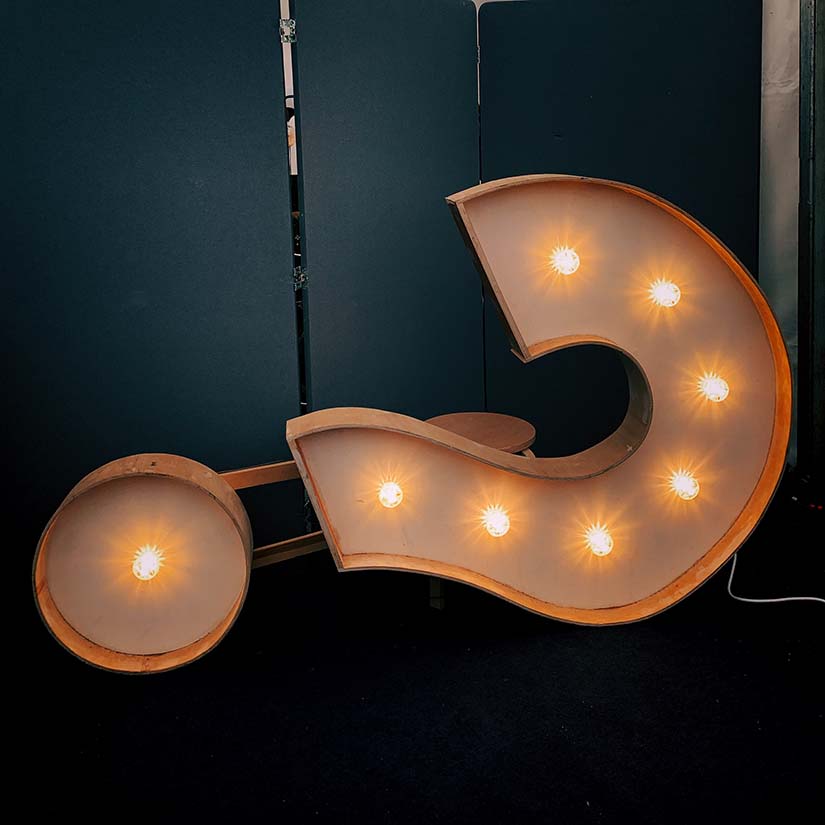 Lopsided Question Mark Light